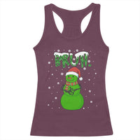 Funny Green Snowman Six Seven Meme Racerback Tank Top Christmas Gift For Gen Z - Wonder Print Shop