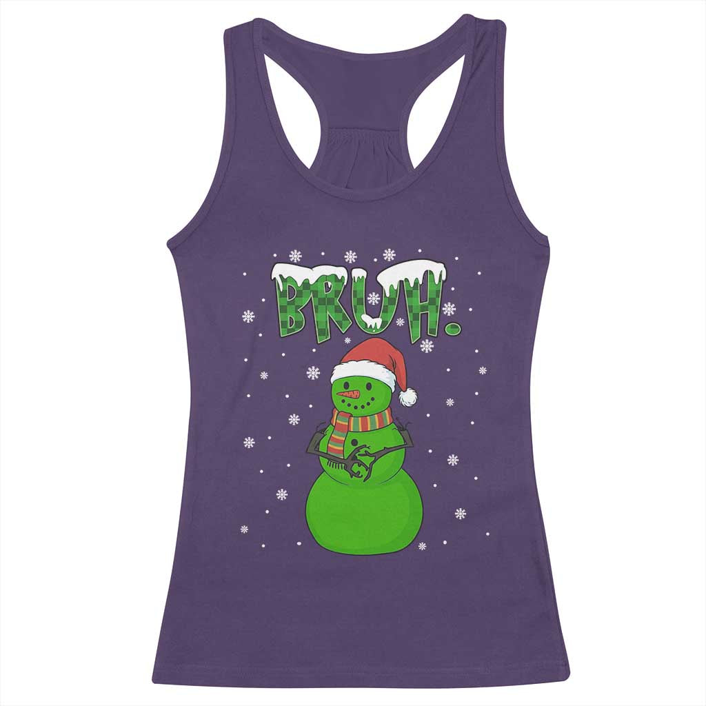 Funny Green Snowman Six Seven Meme Racerback Tank Top Christmas Gift For Gen Z - Wonder Print Shop