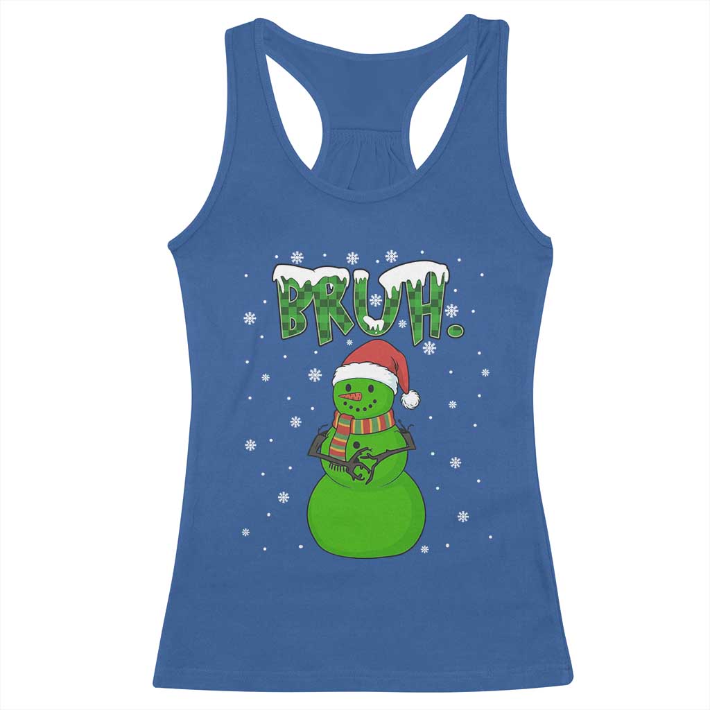 Funny Green Snowman Six Seven Meme Racerback Tank Top Christmas Gift For Gen Z - Wonder Print Shop