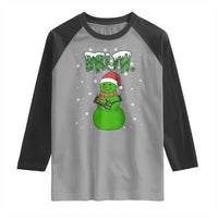 Funny Green Snowman Six Seven Meme Raglan Shirt Christmas Gift For Gen Z - Wonder Print Shop