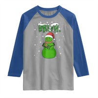Funny Green Snowman Six Seven Meme Raglan Shirt Christmas Gift For Gen Z - Wonder Print Shop