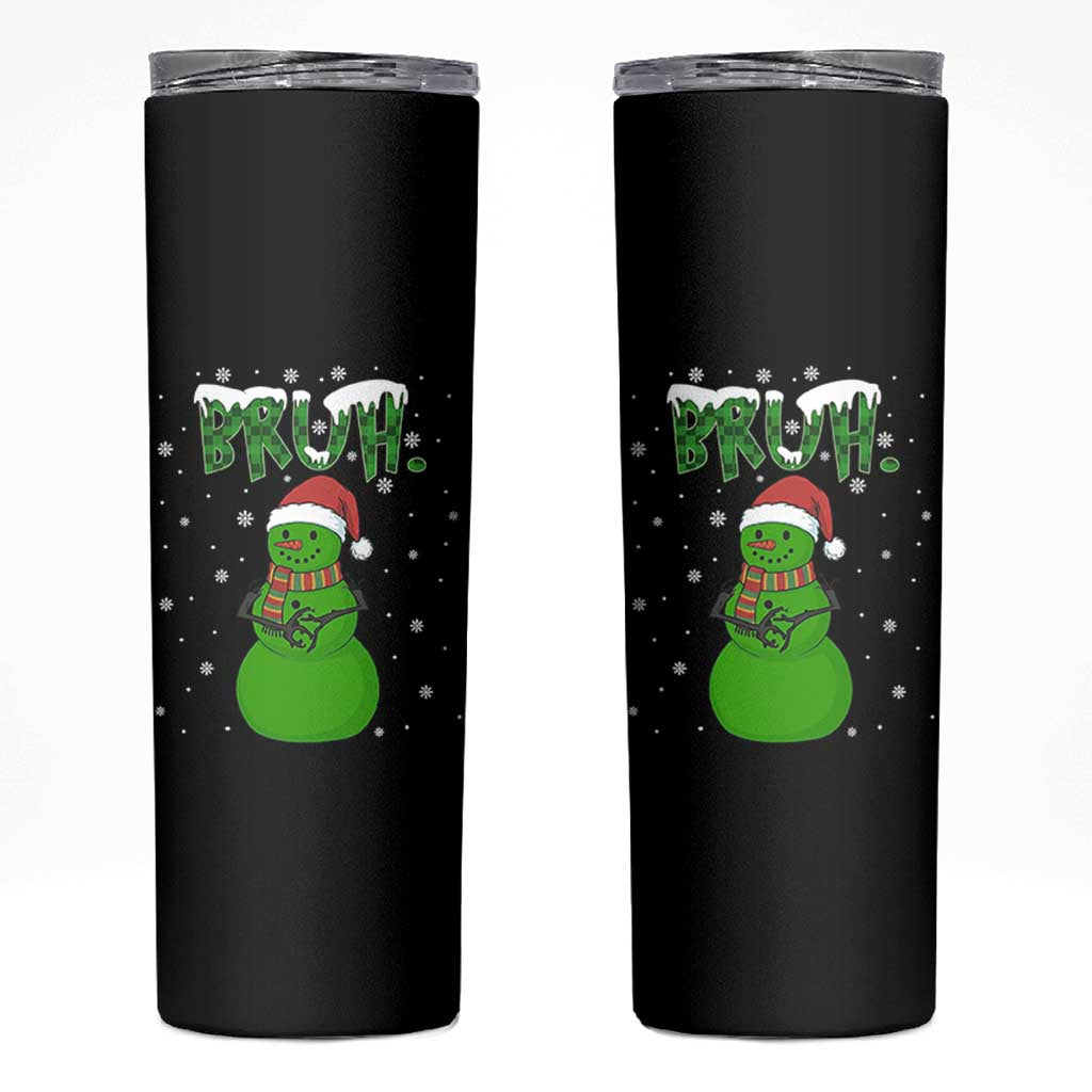 Funny Green Snowman Six Seven Meme Skinny Tumbler Christmas Gift For Gen Z - Wonder Print Shop