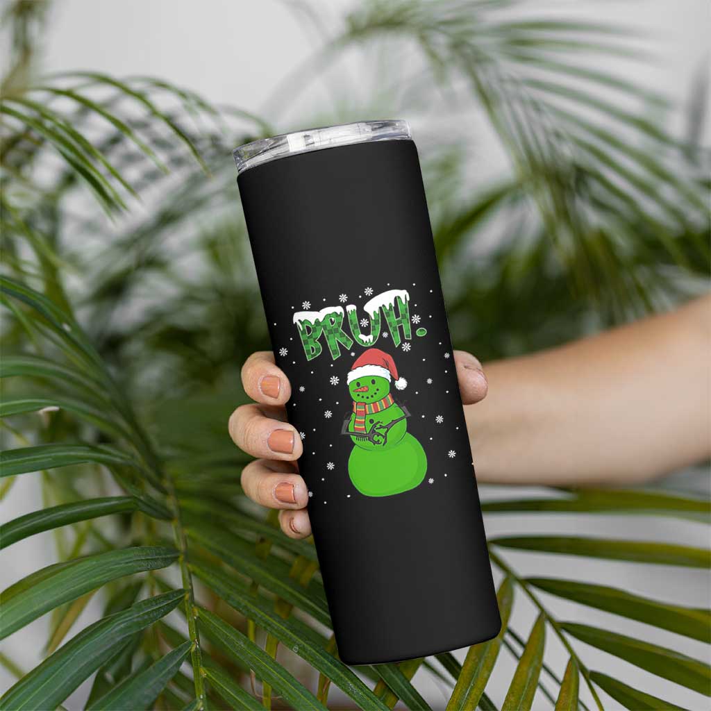 Funny Green Snowman Six Seven Meme Skinny Tumbler Christmas Gift For Gen Z - Wonder Print Shop