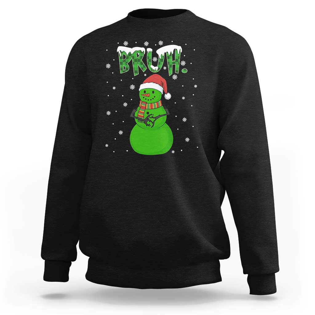 Funny Green Snowman Six Seven Meme Sweatshirt Christmas Gift For Gen Z - Wonder Print Shop
