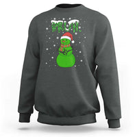 Funny Green Snowman Six Seven Meme Sweatshirt Christmas Gift For Gen Z - Wonder Print Shop