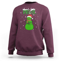 Funny Green Snowman Six Seven Meme Sweatshirt Christmas Gift For Gen Z - Wonder Print Shop
