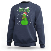 Funny Green Snowman Six Seven Meme Sweatshirt Christmas Gift For Gen Z - Wonder Print Shop