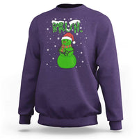 Funny Green Snowman Six Seven Meme Sweatshirt Christmas Gift For Gen Z - Wonder Print Shop