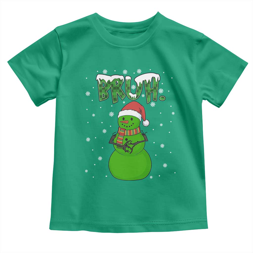 Funny Green Snowman Six Seven Meme Toddler T Shirt Christmas Gift For Gen Z - Wonder Print Shop
