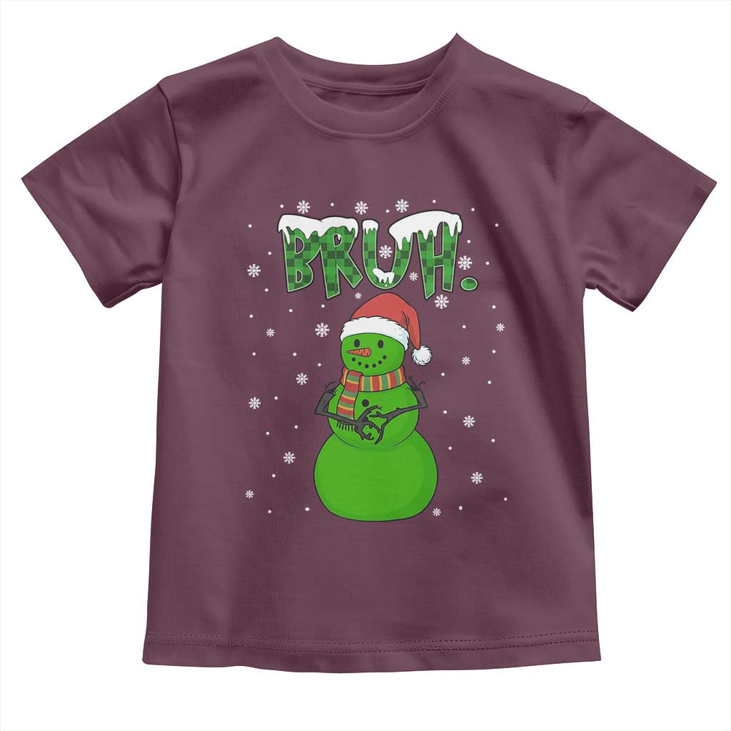 Funny Green Snowman Six Seven Meme Toddler T Shirt Christmas Gift For Gen Z - Wonder Print Shop