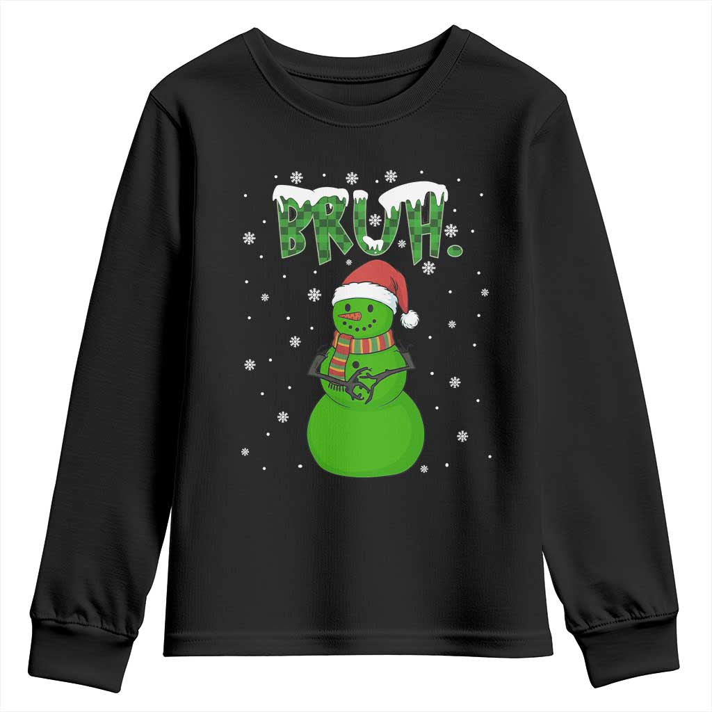 Funny Green Snowman Six Seven Meme Youth Sweatshirt Christmas Gift For Gen Z - Wonder Print Shop