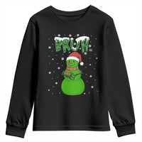 Funny Green Snowman Six Seven Meme Youth Sweatshirt Christmas Gift For Gen Z - Wonder Print Shop