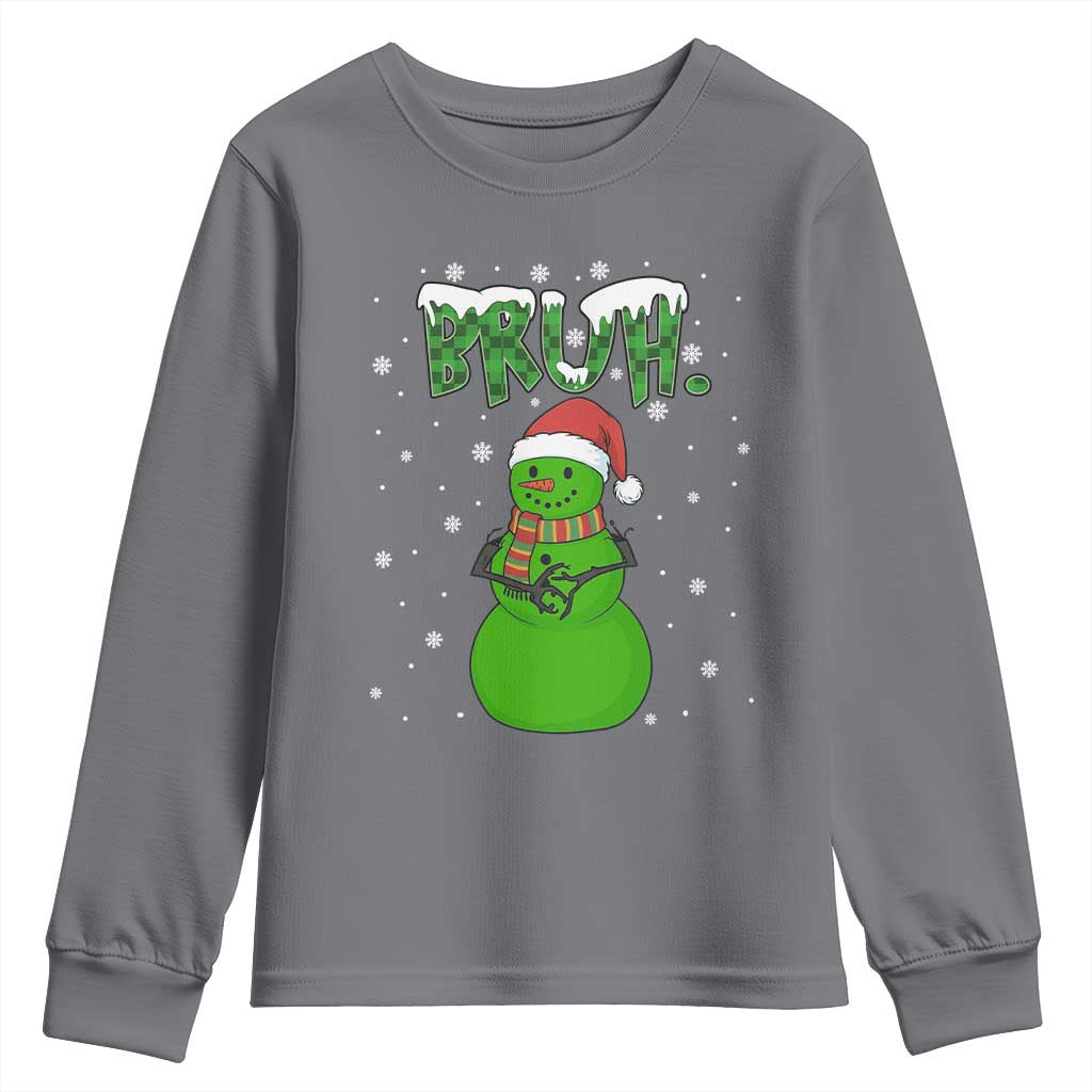 Funny Green Snowman Six Seven Meme Youth Sweatshirt Christmas Gift For Gen Z - Wonder Print Shop