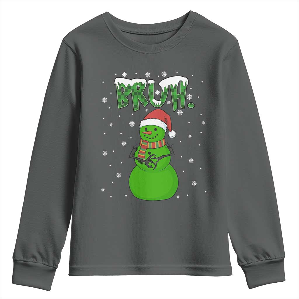 Funny Green Snowman Six Seven Meme Youth Sweatshirt Christmas Gift For Gen Z - Wonder Print Shop