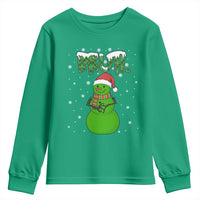 Funny Green Snowman Six Seven Meme Youth Sweatshirt Christmas Gift For Gen Z - Wonder Print Shop