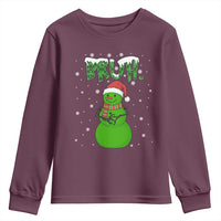 Funny Green Snowman Six Seven Meme Youth Sweatshirt Christmas Gift For Gen Z - Wonder Print Shop