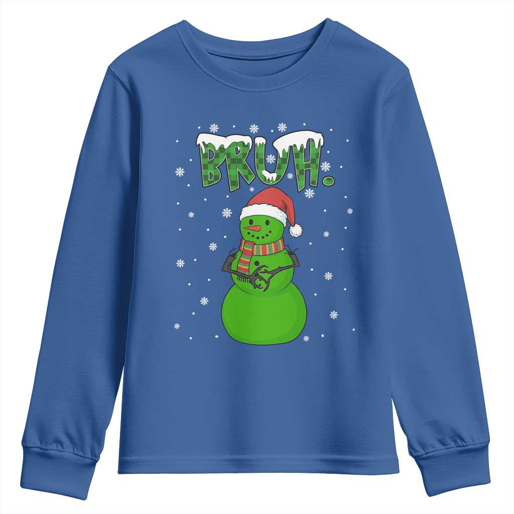 Funny Green Snowman Six Seven Meme Youth Sweatshirt Christmas Gift For Gen Z - Wonder Print Shop