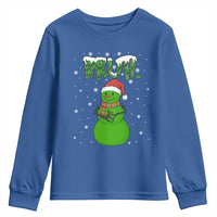 Funny Green Snowman Six Seven Meme Youth Sweatshirt Christmas Gift For Gen Z - Wonder Print Shop