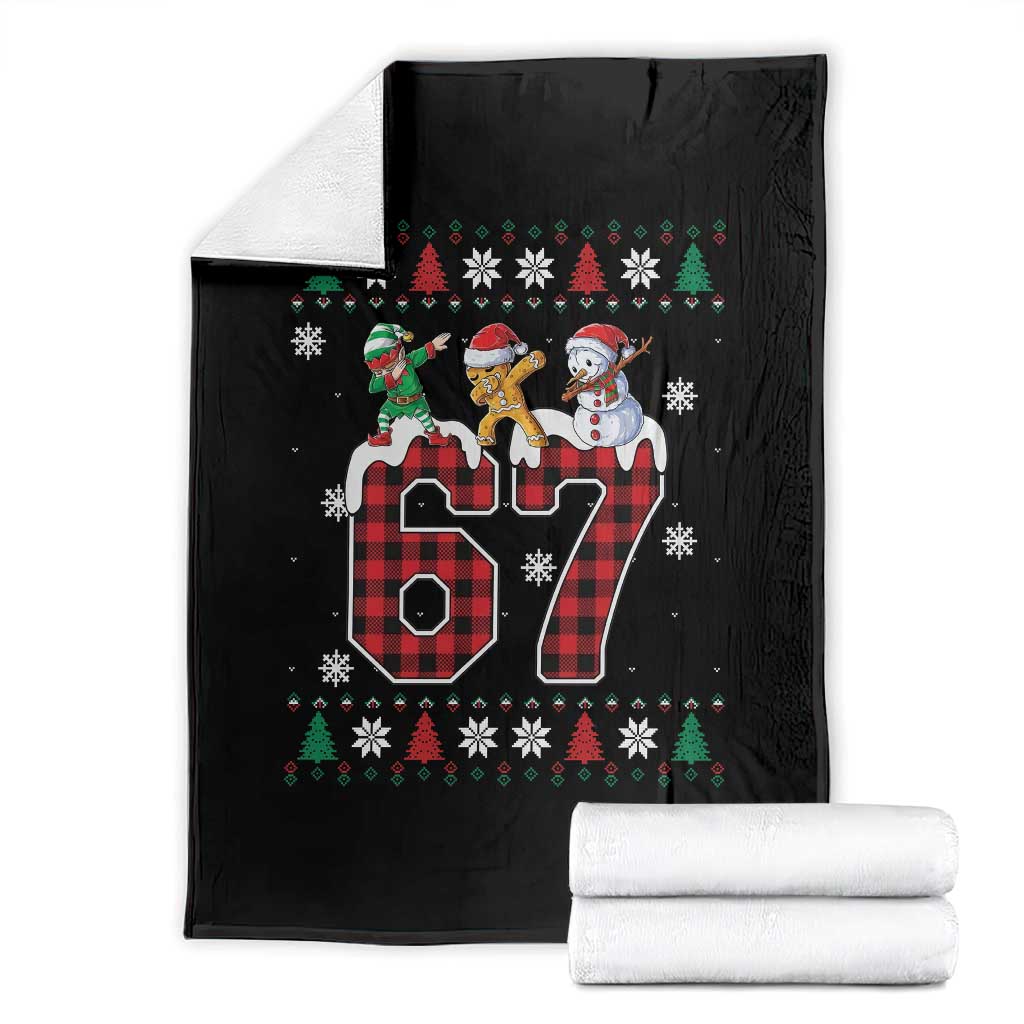 Funny Gen Z Alpha Ugly Xmas Gift Throw Blanket Gingerbread Snowman Elf Dabbing - Wonder Print Shop