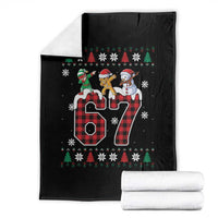 Funny Gen Z Alpha Ugly Xmas Gift Throw Blanket Gingerbread Snowman Elf Dabbing - Wonder Print Shop