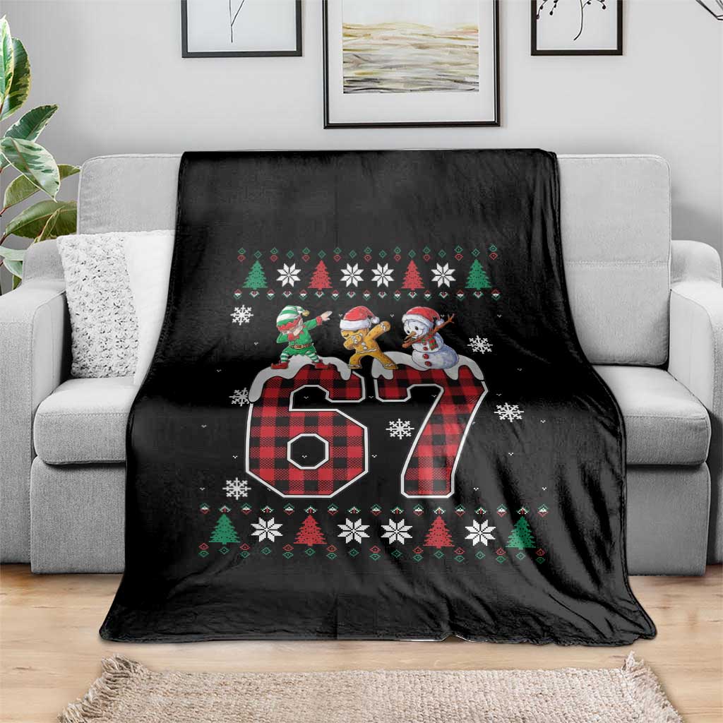 Funny Gen Z Alpha Ugly Xmas Gift Throw Blanket Gingerbread Snowman Elf Dabbing - Wonder Print Shop