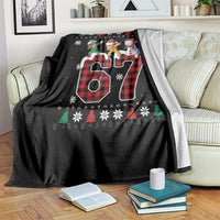 Funny Gen Z Alpha Ugly Xmas Gift Throw Blanket Gingerbread Snowman Elf Dabbing - Wonder Print Shop