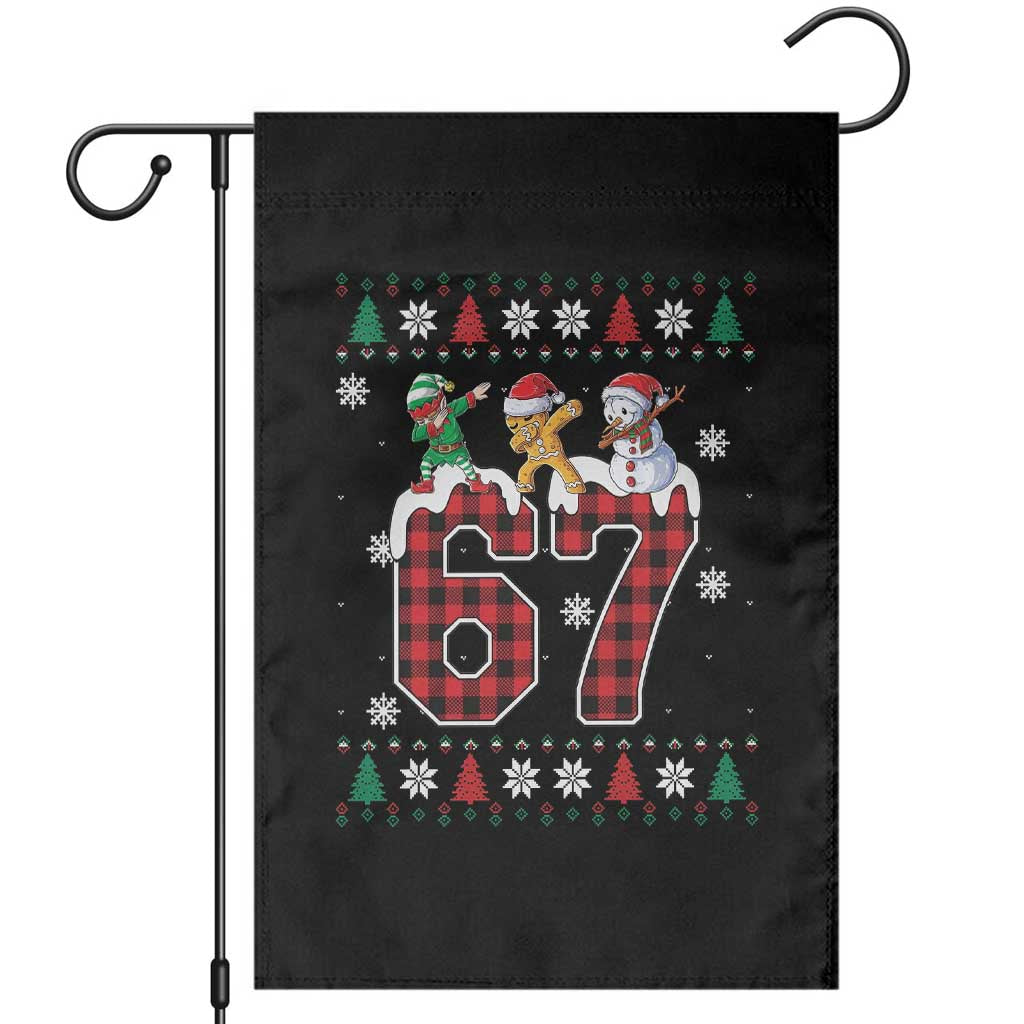 Funny Gen Z Alpha Ugly Xmas Gift Garden Flag Gingerbread Snowman Elf Dabbing - Wonder Print Shop