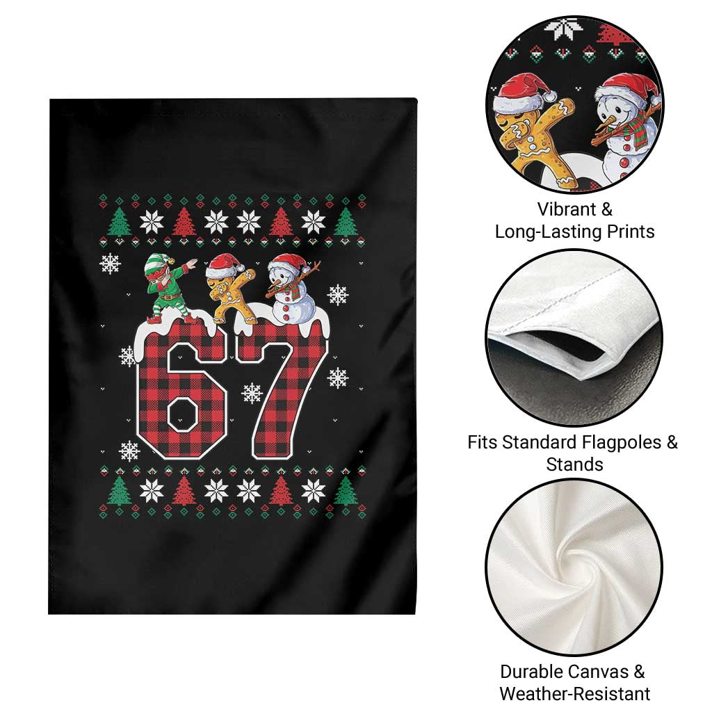 Funny Gen Z Alpha Ugly Xmas Gift Garden Flag Gingerbread Snowman Elf Dabbing - Wonder Print Shop