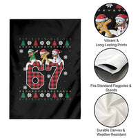 Funny Gen Z Alpha Ugly Xmas Gift Garden Flag Gingerbread Snowman Elf Dabbing - Wonder Print Shop