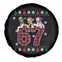 Funny Gen Z Alpha Ugly Xmas Gift Spare Tire Cover Gingerbread Snowman Elf Dabbing - Wonder Print Shop