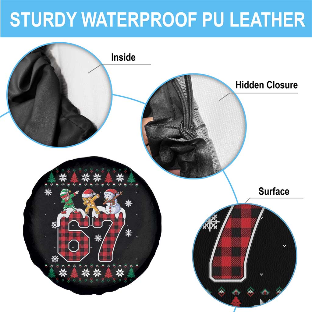 Funny Gen Z Alpha Ugly Xmas Gift Spare Tire Cover Gingerbread Snowman Elf Dabbing - Wonder Print Shop