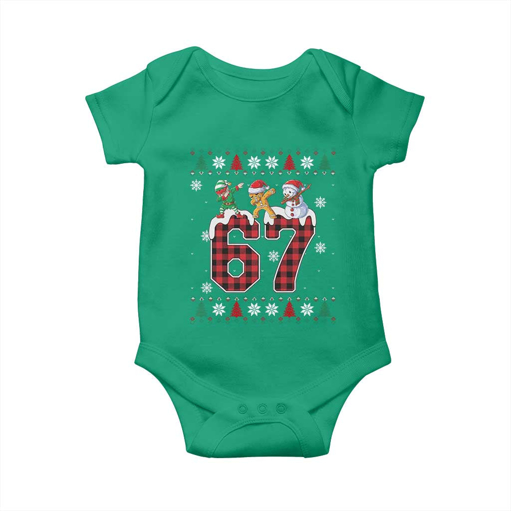Funny Gen Z Alpha Ugly Xmas Gift Baby Onesie Gingerbread Snowman Elf Dabbing - Wonder Print Shop