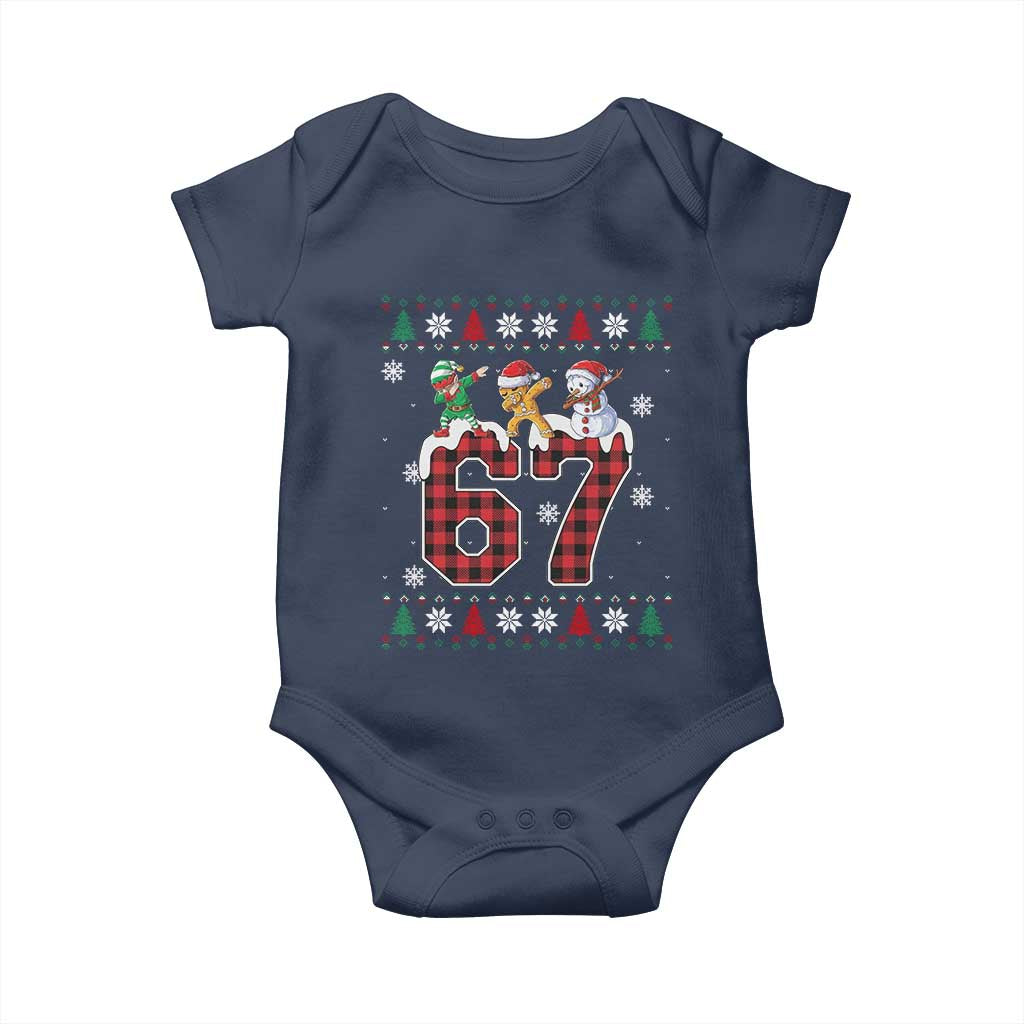 Funny Gen Z Alpha Ugly Xmas Gift Baby Onesie Gingerbread Snowman Elf Dabbing - Wonder Print Shop