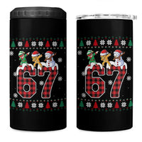 Funny Gen Z Alpha Ugly Xmas Gift 4 in 1 Can Cooler Tumbler Gingerbread Snowman Elf Dabbing - Wonder Print Shop