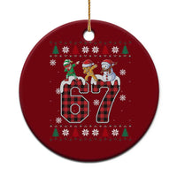 Funny Gen Z Alpha Ugly Xmas Gift Ceramic Ornament Gingerbread Snowman Elf Dabbing - Wonder Print Shop