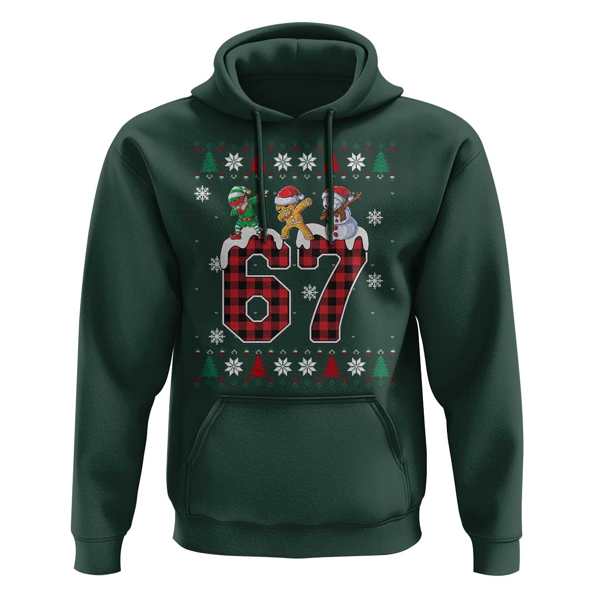 Funny Gen Z Alpha Ugly Xmas Gift Hoodie Gingerbread Snowman Elf Dabbing - Wonder Print Shop