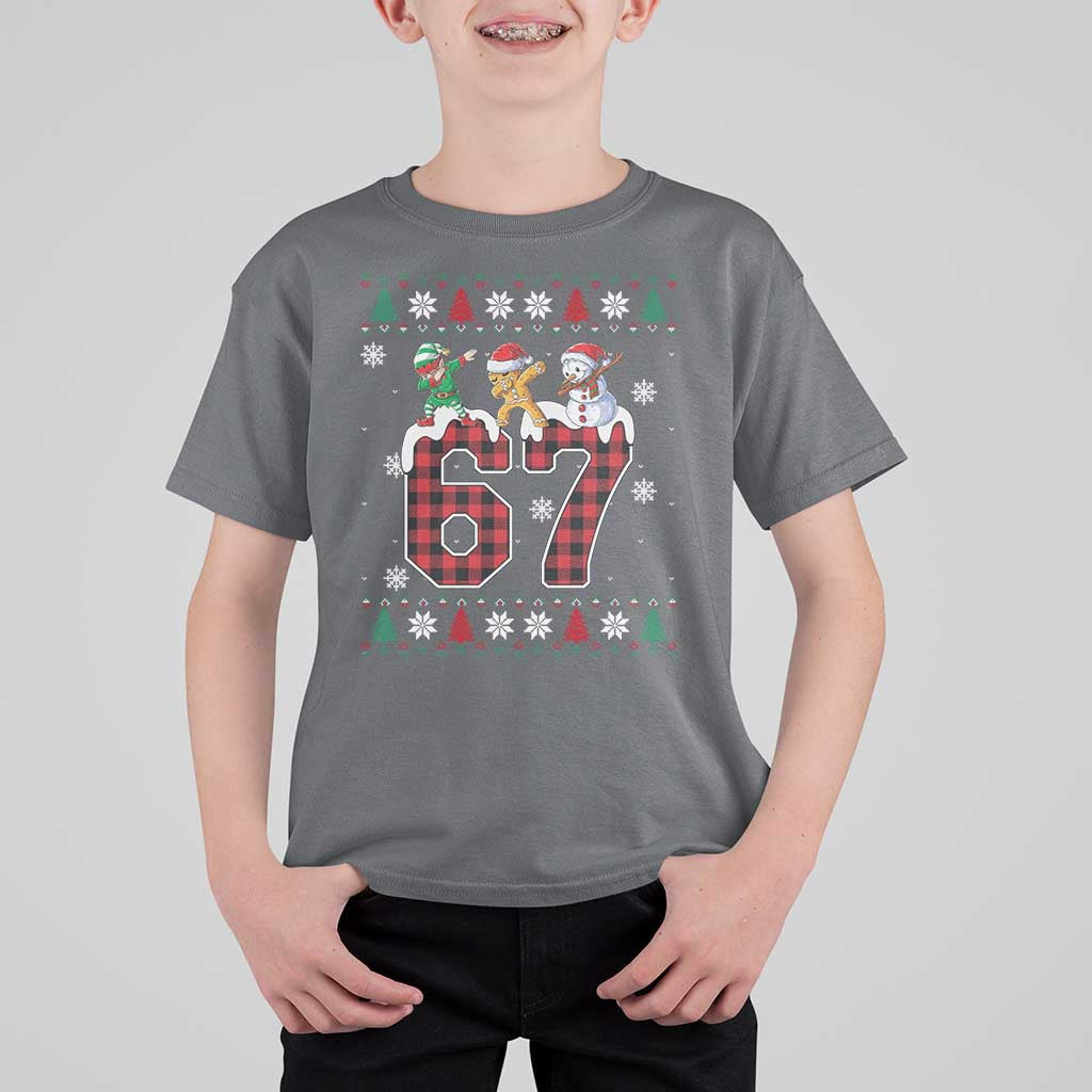 Funny Gen Z Alpha Ugly Xmas Gift T Shirt For Kid Gingerbread Snowman Elf Dabbing - Wonder Print Shop