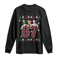 Funny Gen Z Alpha Ugly Xmas Gift Long Sleeve Shirt Gingerbread Snowman Elf Dabbing - Wonder Print Shop