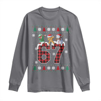 Funny Gen Z Alpha Ugly Xmas Gift Long Sleeve Shirt Gingerbread Snowman Elf Dabbing - Wonder Print Shop
