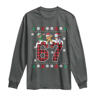 Funny Gen Z Alpha Ugly Xmas Gift Long Sleeve Shirt Gingerbread Snowman Elf Dabbing - Wonder Print Shop
