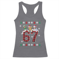 Funny Gen Z Alpha Ugly Xmas Gift Racerback Tank Top Gingerbread Snowman Elf Dabbing - Wonder Print Shop