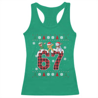 Funny Gen Z Alpha Ugly Xmas Gift Racerback Tank Top Gingerbread Snowman Elf Dabbing - Wonder Print Shop