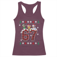Funny Gen Z Alpha Ugly Xmas Gift Racerback Tank Top Gingerbread Snowman Elf Dabbing - Wonder Print Shop