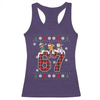 Funny Gen Z Alpha Ugly Xmas Gift Racerback Tank Top Gingerbread Snowman Elf Dabbing - Wonder Print Shop