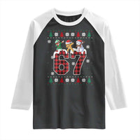 Funny Gen Z Alpha Ugly Xmas Gift Raglan Shirt Gingerbread Snowman Elf Dabbing - Wonder Print Shop