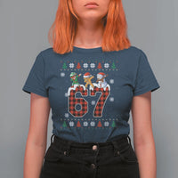 Funny Gen Z Alpha Ugly Xmas Gift T Shirt For Women Gingerbread Snowman Elf Dabbing - Wonder Print Shop