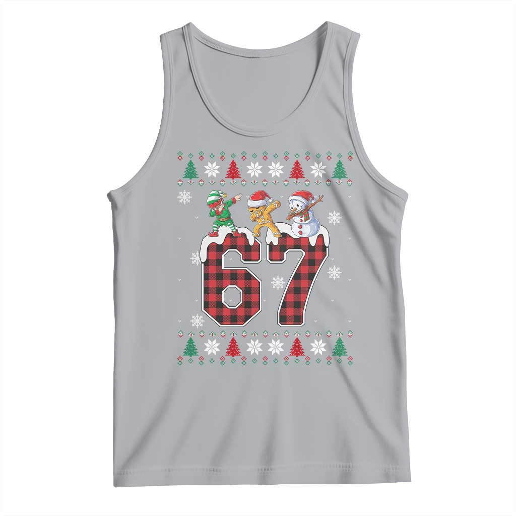 Funny Gen Z Alpha Ugly Xmas Gift Tank Top Gingerbread Snowman Elf Dabbing - Wonder Print Shop