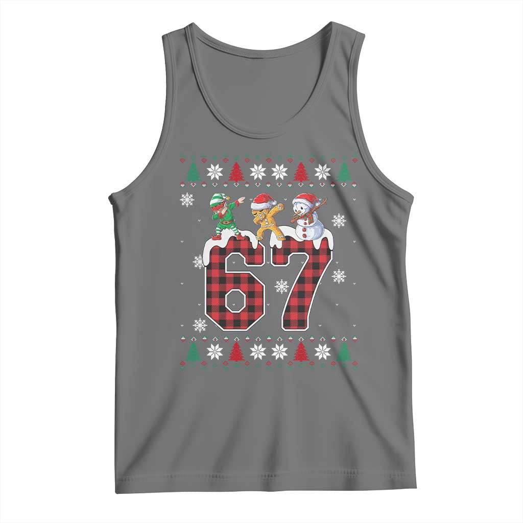 Funny Gen Z Alpha Ugly Xmas Gift Tank Top Gingerbread Snowman Elf Dabbing - Wonder Print Shop