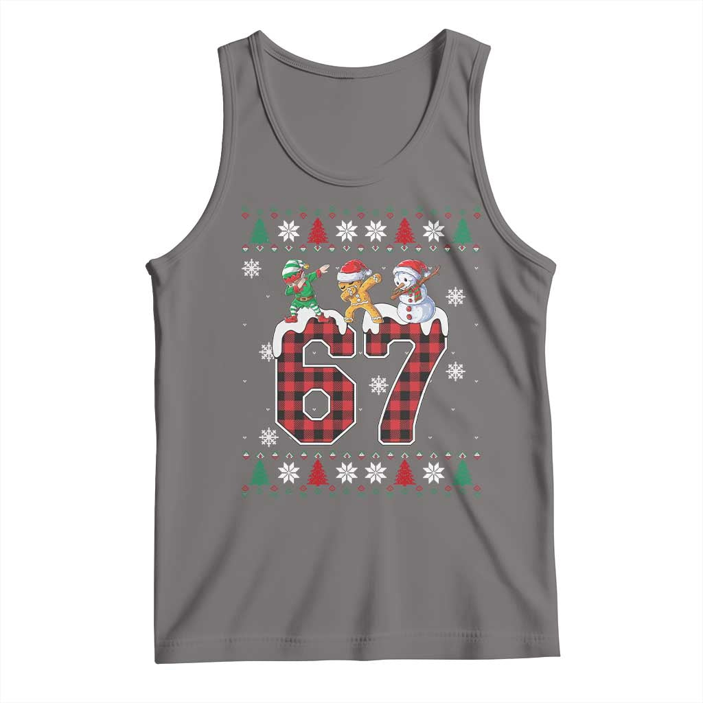 Funny Gen Z Alpha Ugly Xmas Gift Tank Top Gingerbread Snowman Elf Dabbing - Wonder Print Shop