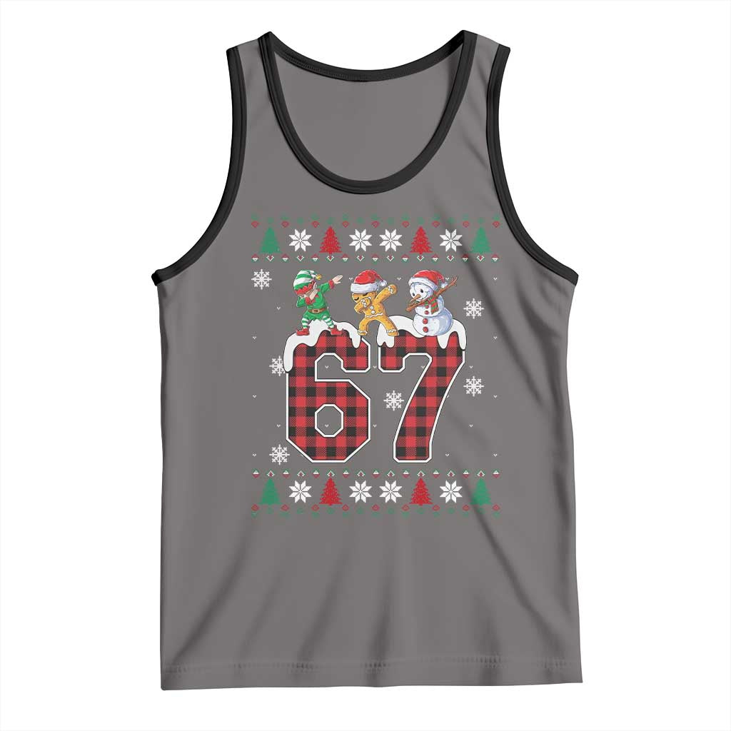 Funny Gen Z Alpha Ugly Xmas Gift Tank Top Gingerbread Snowman Elf Dabbing - Wonder Print Shop